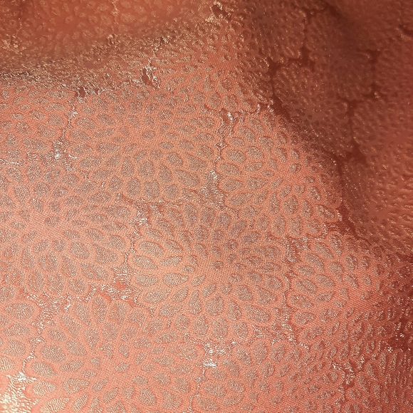 DIAMOND TEA Vintage Zip Front Jacquard Long Sleeve Maxi Caftan Dress Sz L Peach - Picture 8 of 9